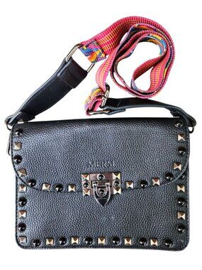 MERSI Ruby Crossbody Studded Vegan Leather Crossbody Bag with Adjustable Strap